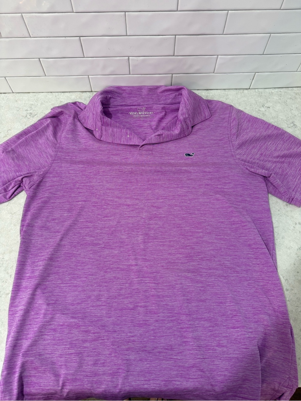 Vineyard Vines Performance Heathered Lilac Polo